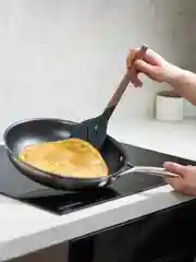 Лопатка-шумовка силиконовая кулинарная с прорезями 32 см SmartChef капучино-графит