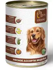 Корм влажный CLAN Classic для собак Мясное ассорти, паштет, ж/б 340г, 9 шт