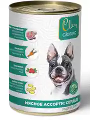 Корм влажный CLAN Classic для собак Мясное ассорти, паштет, ж/б 340г, 9 шт