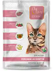 Корм влажный CLAN Classic для кошек в соусе, пауч 85г, 14 шт.