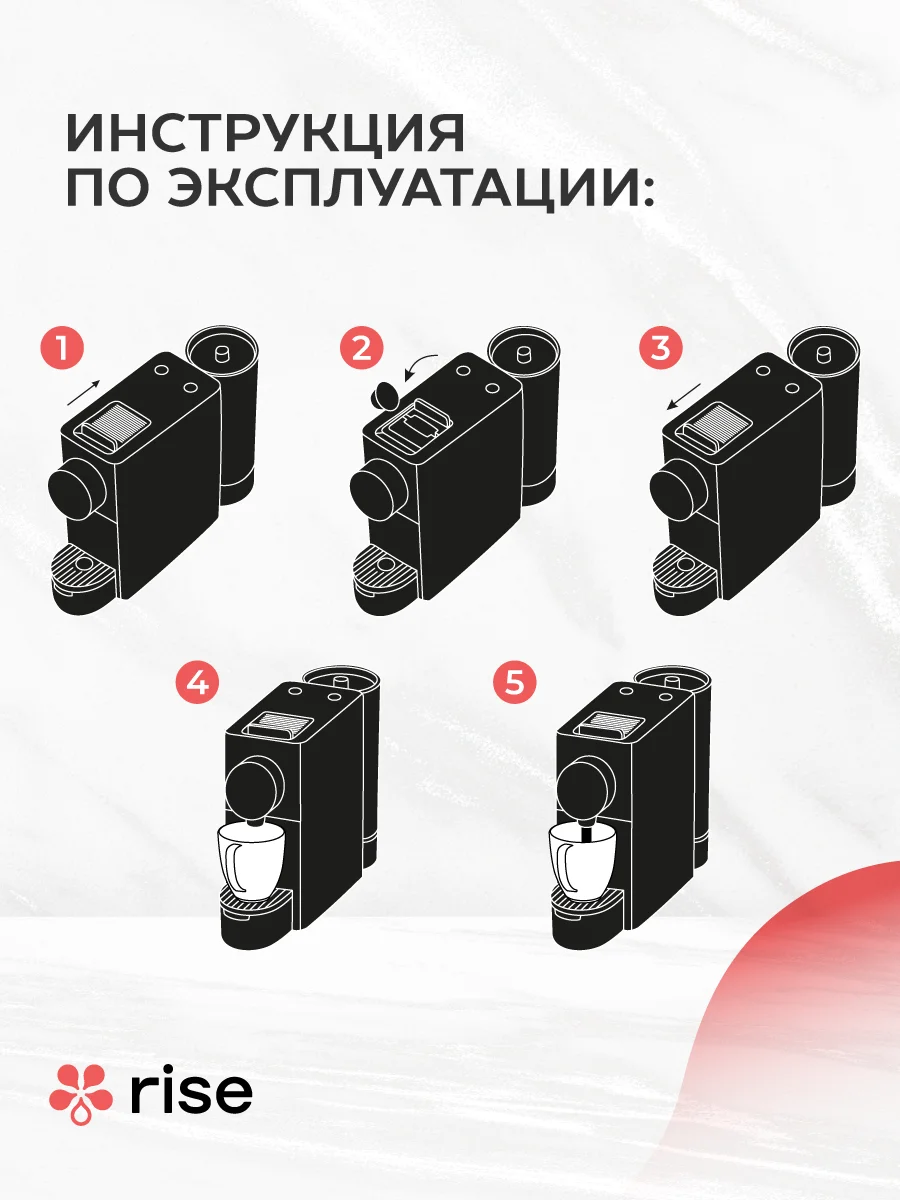 Капсульная кофемашина Rise черная под капсулы Nespresso