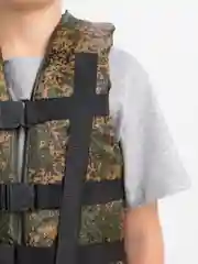 Зелёный хаки спасательный жилет, детский, до 30-40 кг