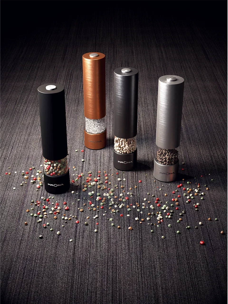 Измельчитель для специй электрический Krona Salz Pfeffer Copper, набор 2 шт