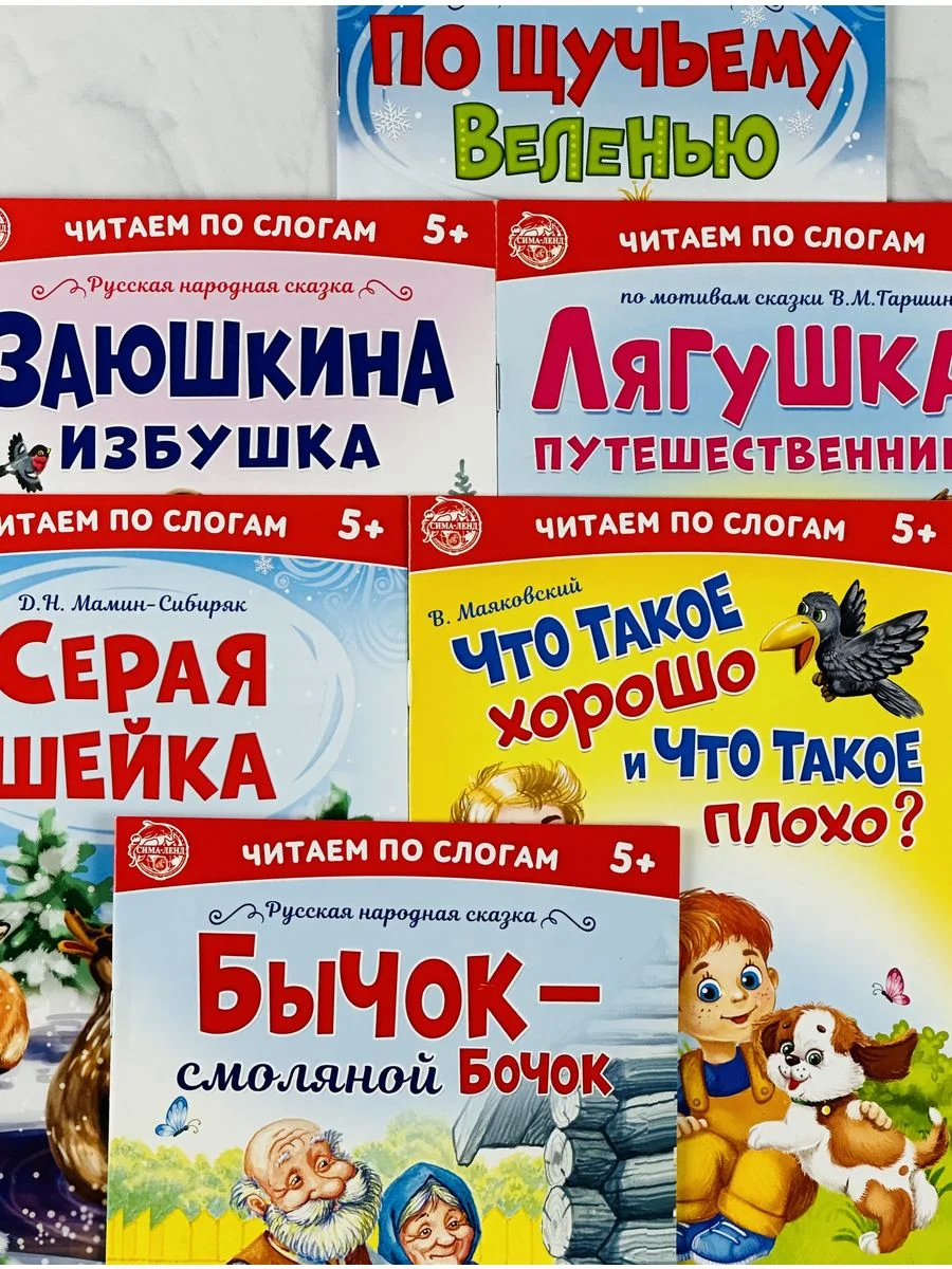 Детская книга Книжка 6 шт Читаем по слогам для детей Стихи Сказки Рассказ учимся читать