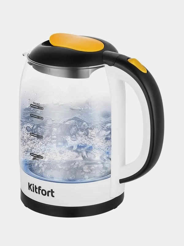 Чайник электрический Kitfort КТ-6636, 2200 Вт, 1,7 л, стеклянный корпус