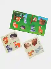 Настольная магнитная игра Бигр Пазлы половинки "Животные леса", УД108