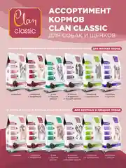 Корм сухой CLAN Classic Active для активных мелких собак, говядина и индейка
