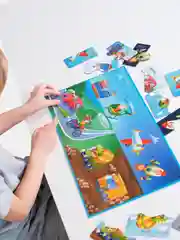 Настольная магнитная игра Бигр Пазлы половинки "Транспорт", УД111