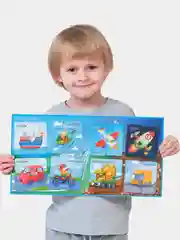 Настольная магнитная игра Бигр Пазлы половинки "Транспорт", УД111