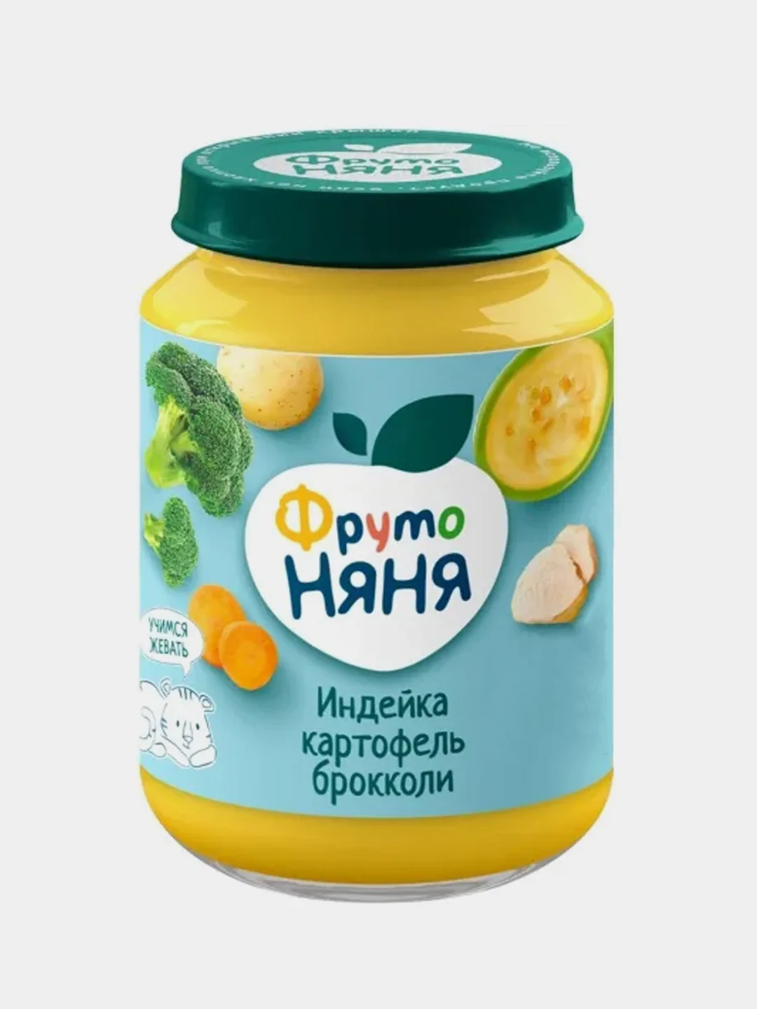 Пюре детское мясное ФрутоНяня, с картофелем, овощами и индейкой, с 9 месяцев, 190г, 6 штук
