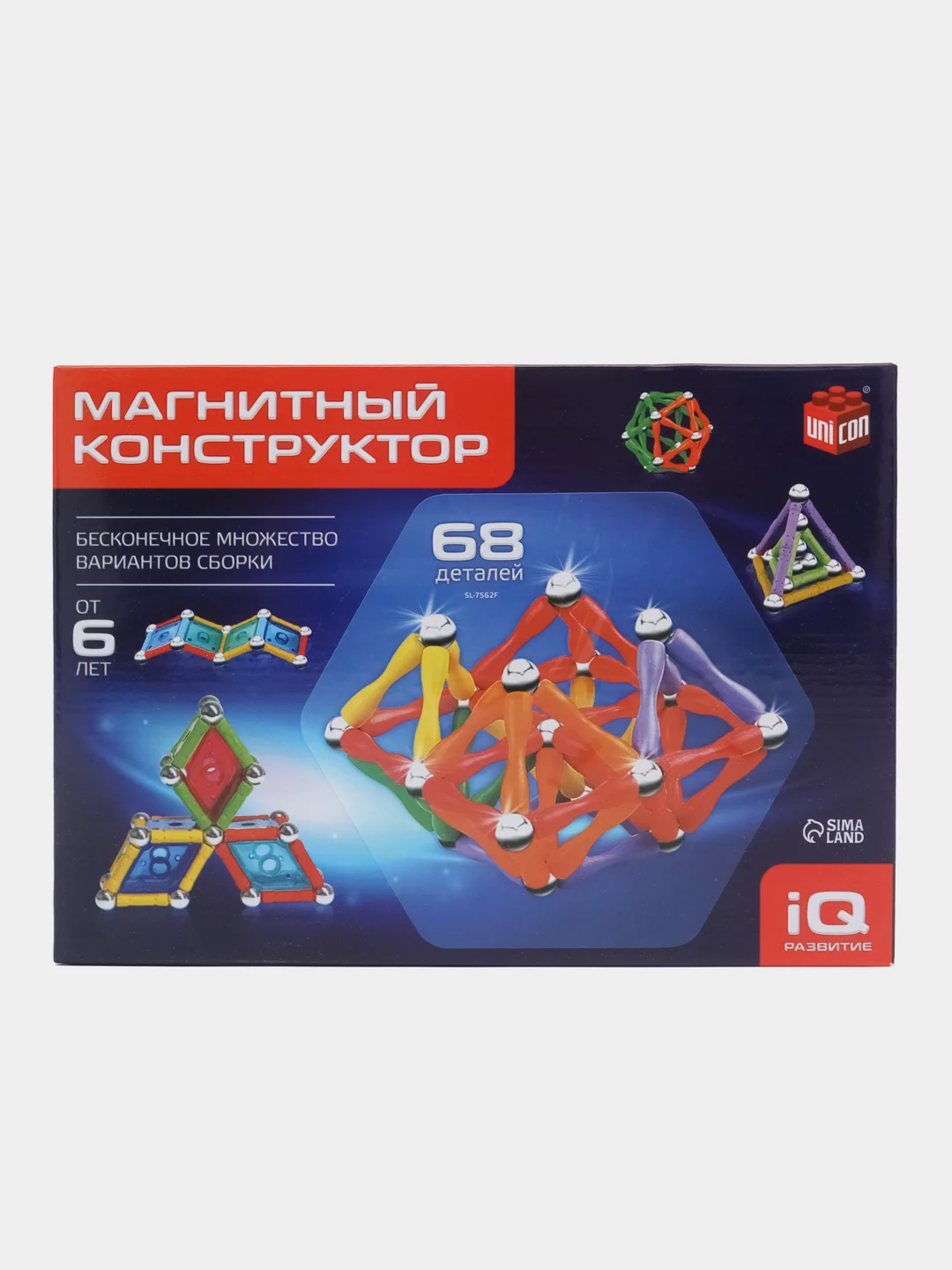 Конструктор магнитный Необычные фигуры, 68 деталей