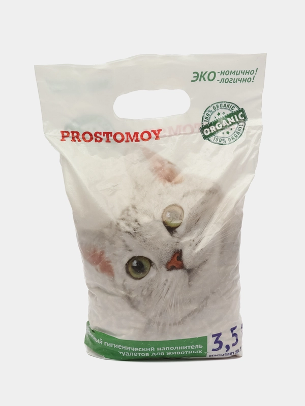 Древесный гигиенический наполнитель туалетов для животных Prostomoy Organic, 3.5