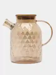Чайник заварочный "Ромбик", стеклянный, с бамбуковой крышкой, 1000 мл