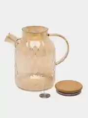 Чайник заварочный "Ромбик", стеклянный, с бамбуковой крышкой, 1000 мл