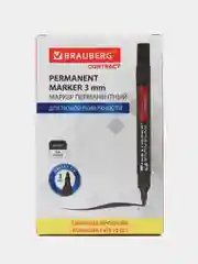 Маркеры Brauberg набор 12 штук для рисования и письма перманентные нестираемые 3 мм черные