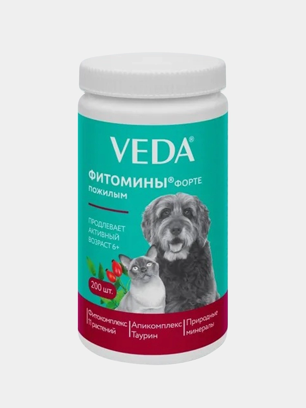 Функциональный корм VEDA ФИТОМИНЫ ФОРТЕ, пожилым собакам и кошкам, 100 г