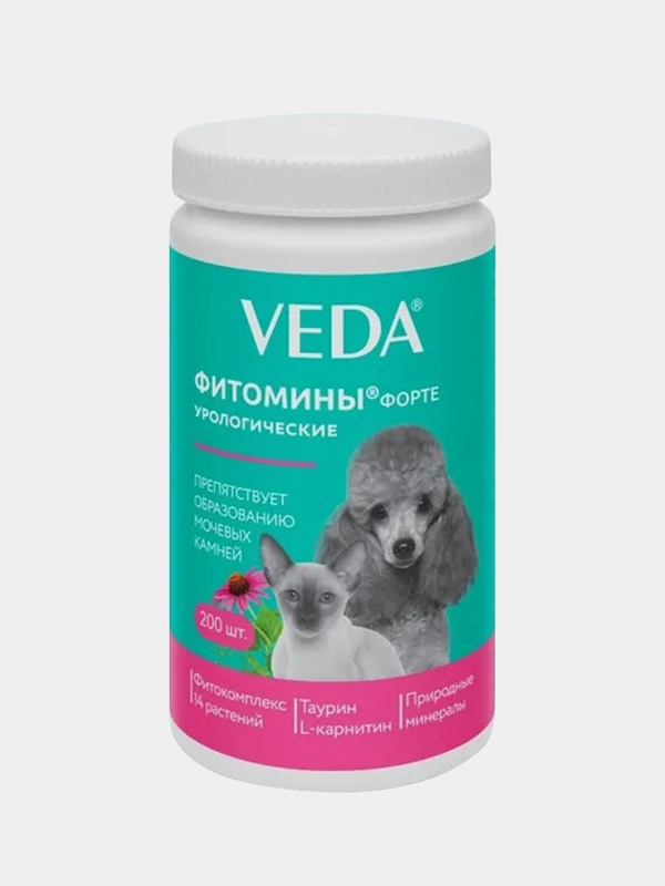 Функциональный корм VEDA ФИТОМИНЫ ФОРТЕ "Урологические", кошкам и собакам, 100 г