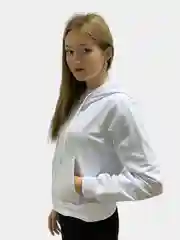 Белый зип худи, кофта на молнии, толстовка, белая, черная