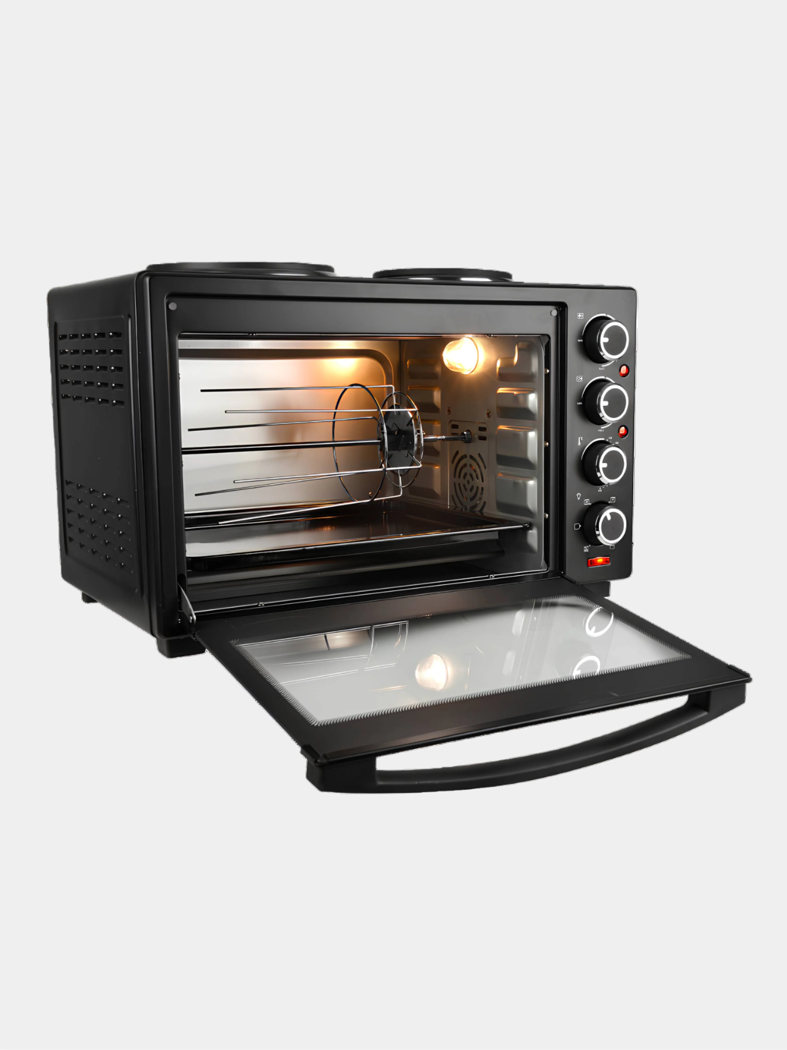 Мини-печь с двумя конфорками и шашлычницей GFGRIL GFO-40