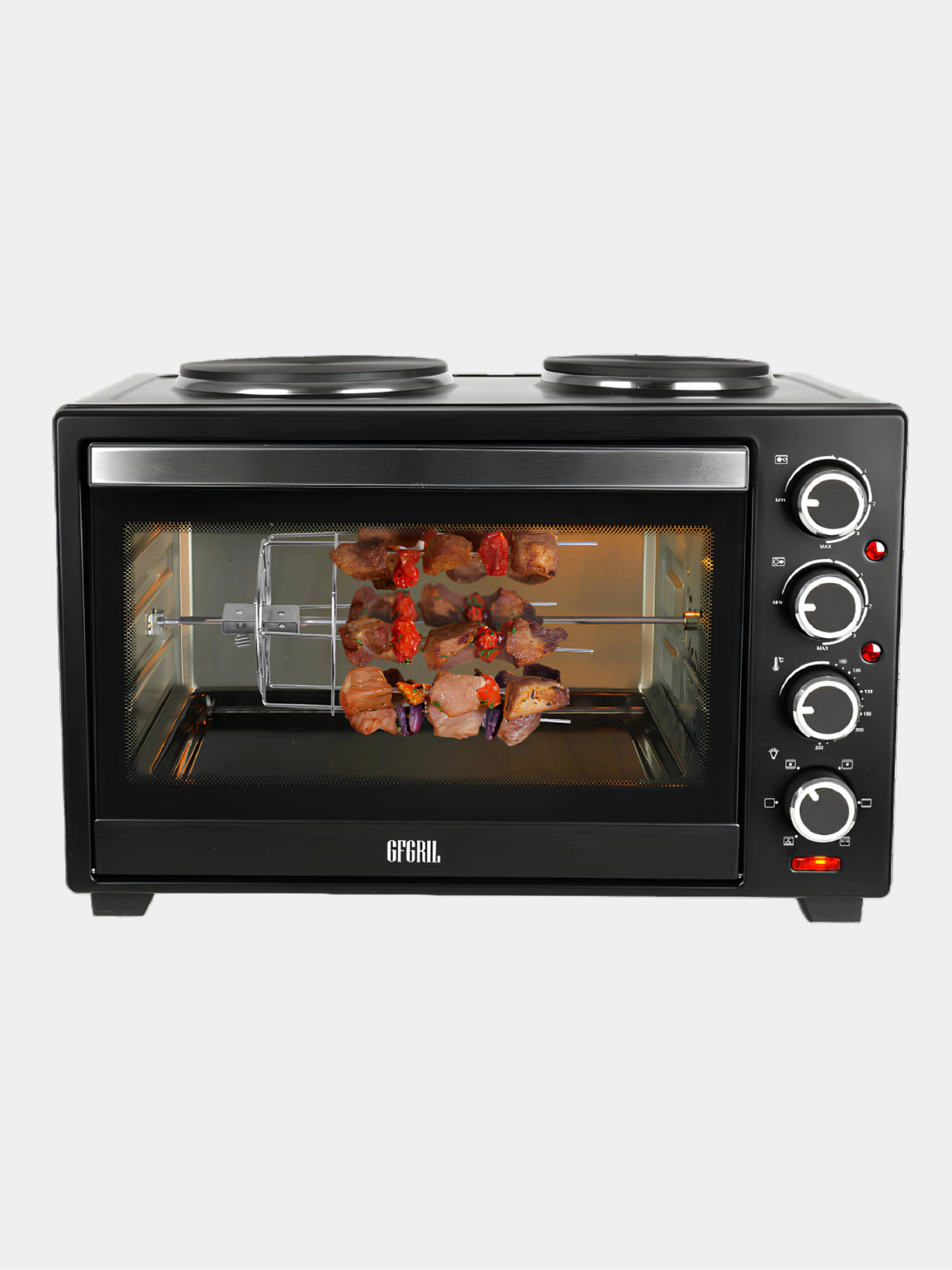 Мини-печь с двумя конфорками и шашлычницей GFGRIL GFO-40