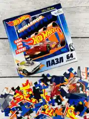 Мозаика детям Пазл картонный Hot wheels 64 игра гоночная машина Хот Вилс герои из мультика
