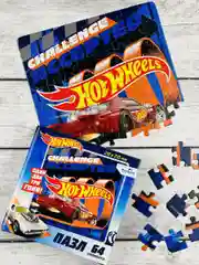Мозаика детям Пазл картонный Hot wheels 64 игра гоночная машина Хот Вилс герои из мультика