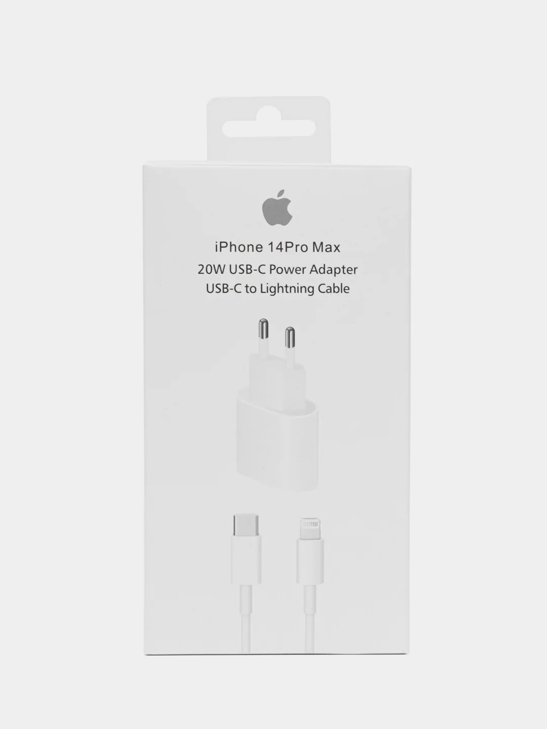 Зарядный комплект для iPhone USB-C, 20 W, кабель Type-C - Lightning, 20 Вт, белый