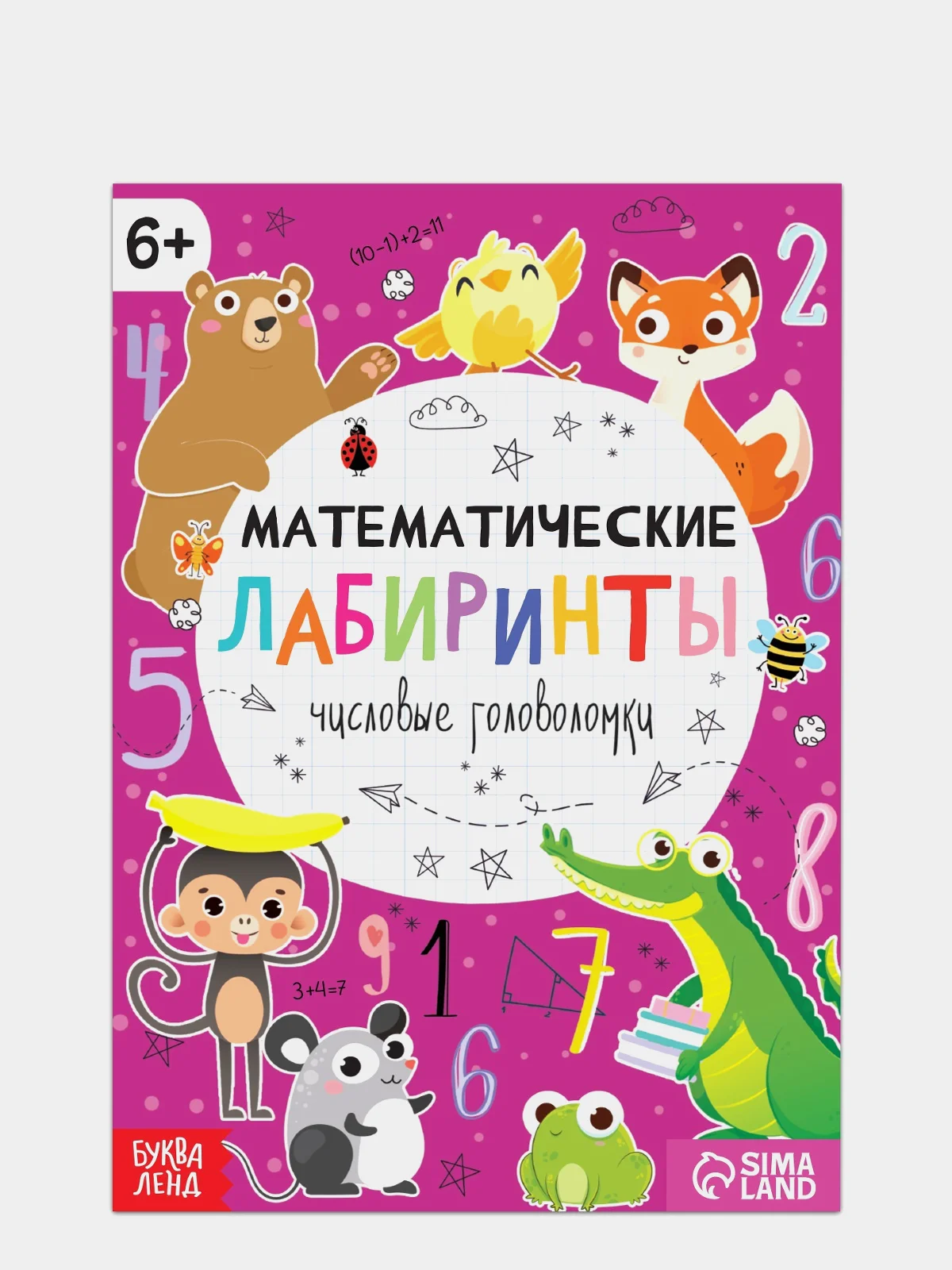 Вишнёвый книга развивающая для детей. Буквенные и математические лабиринты ( ребусы, логика)