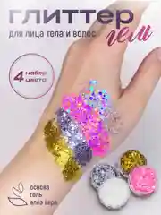 Конфетный глиттер гель для лица и тела