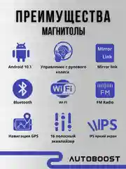 Автомагнитола 2 din, с 9-дюймовым сенсорным HD-экраном, Android, с Bluetooth Wi-Fi 2/32 Gb