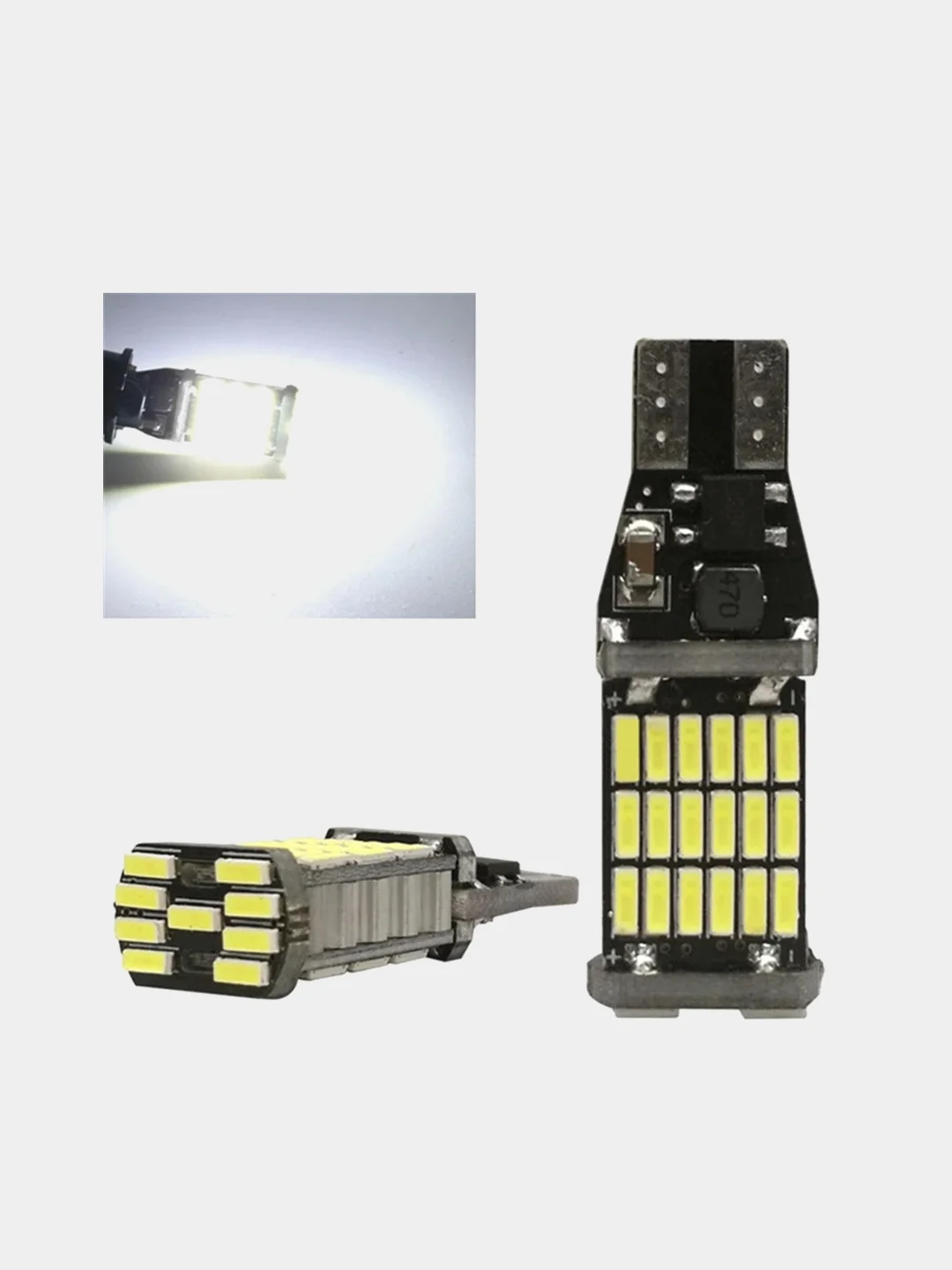 Оранжевый автомобильные светодиодные LED лампы T15 W16W WY16W Canbus, для задних фар и габариток