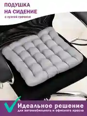 Зеленый подушка ортопедическая Bio-Line, на компьютерный стул, с гречневой лузгой, 40 х 40 см
