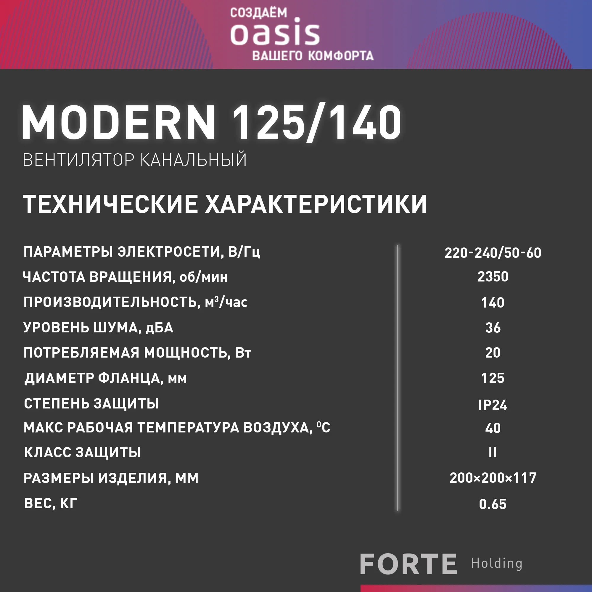 Белый электровентилятор осевой канальный бытовой "making Oasis everywhere" Modern 125/140