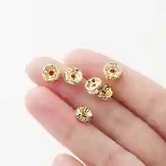 Бусины Рондели со стразами серебро, золото, разделители, 6 мм, 50 шт, Color Si