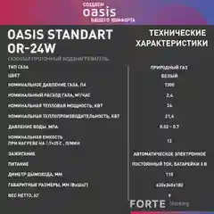 Газовый проточный водонагреватель "Oasis" OR-24W