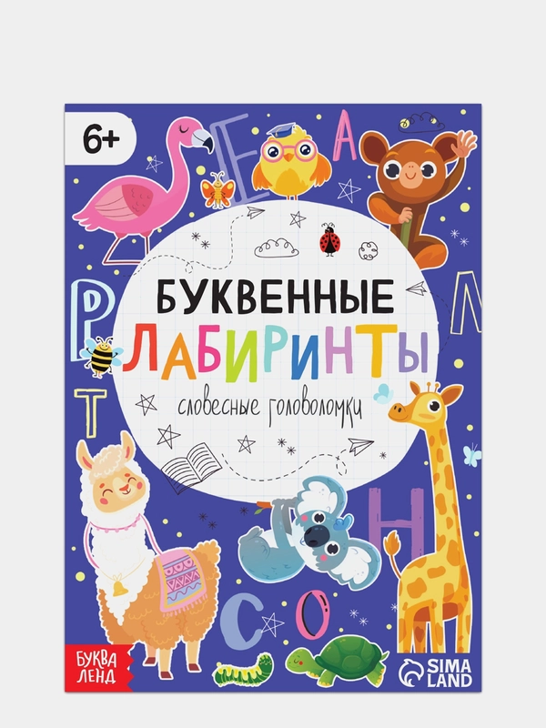 Книга развивающая для детей. Буквенные и математические лабиринты ( ребусы, логика)