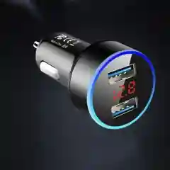 Черный автомобильное зарядное устройство, 2 USB 3.1 A, прикуриватель в машину
