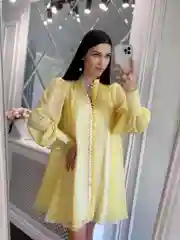 Желтый платье женское летнее, на праздник