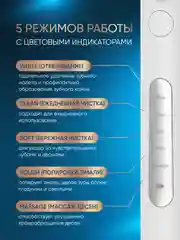 Электрическая зубная щётка PECHAM Oral Care, 5 режимов, 4 насадки, отбеливающая