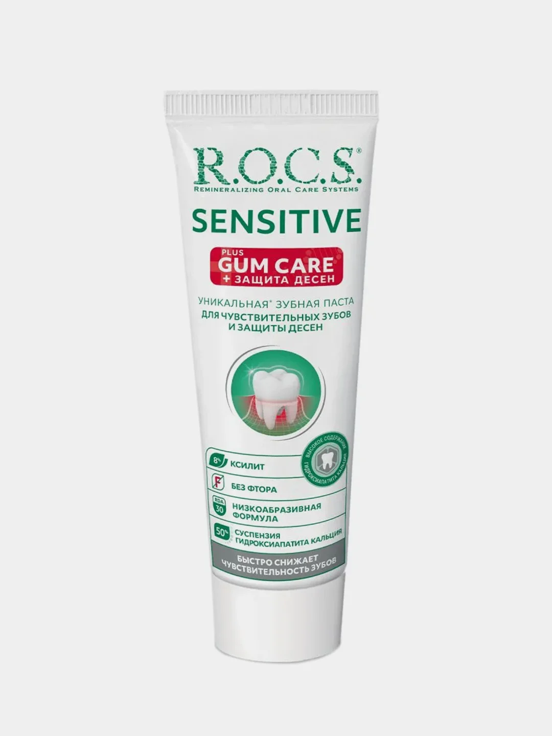 Зубная паста R.O.C.S. SENSITIVE Plus Gum Care, для чувствительных зубов и десен, 94 г