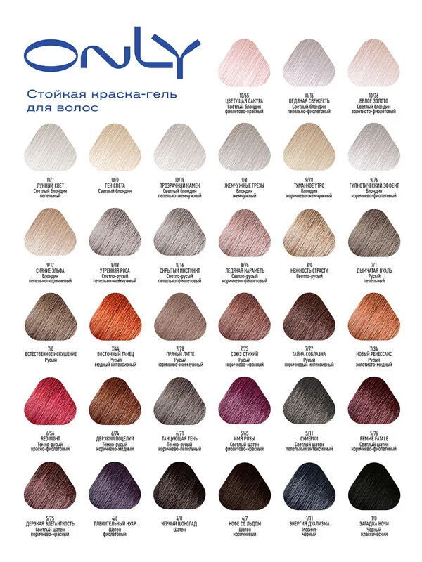 Стойкая краска-гель для волос ESTEL ONLY, светлый шатен, коричнево-фиолетовый