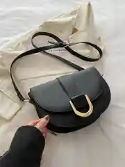 Черный сумка седло женская из экокожи