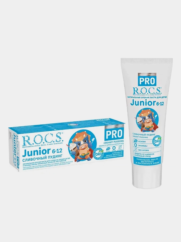 Зубная паста R.O.C.S. PRO Junior "Сливочный пудинг", для детей и подростков 6-12 лет, 74 г