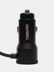 Автомобильное зарядное устройство TRANYOO 2USB + встроенный телескопический провод зарядки