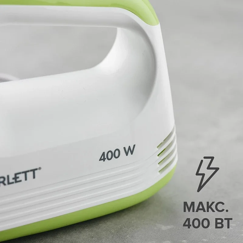 Миксер SCARLETT SC-HM40S15, 400Вт, белый/зеленый