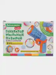Генератор мыльных пузырей Brauberg Kids, 665149, пистолет детский, раствор 80 мл, игрушка