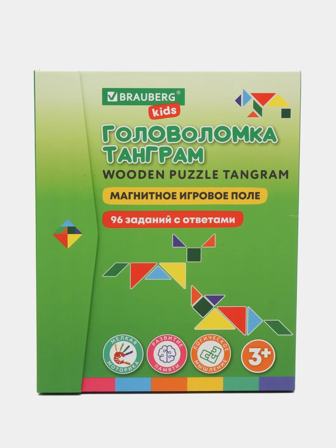 Головоломка Brauberg Kids, для детей деревянная Танграм от 3 лет, пазлы для малышей магнит