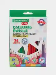 Карандаши цветные Brauberg Kids, 182003, для рисования в школу, набор 36 цветов