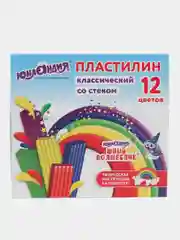 Пластилин набор 2 штуки по 12 цветов большой, классический, 480 грамм, 2 стека, Юнландия