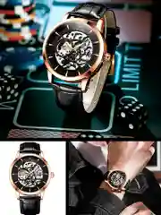 Часы механические мужские TEVISE GOLD скелетоны с автоподзаводом, водостойкие